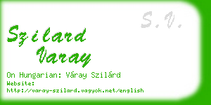 szilard varay business card